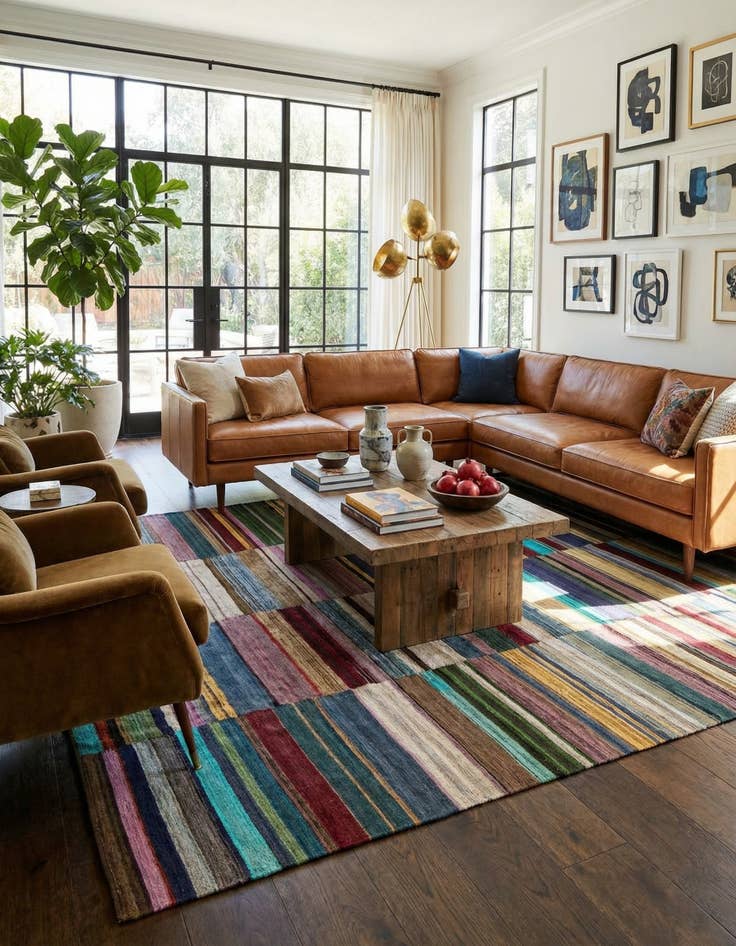 Detail image of 8' 1 x 11' 2  Hand Woven Kilim Modern Wool Rug