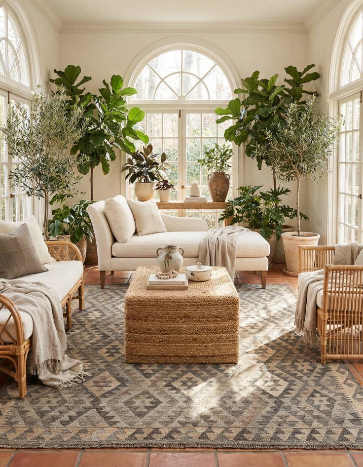 Detail image of 5' 3 x 6' 6  Hand Woven Kilim Maymana Wool Rug