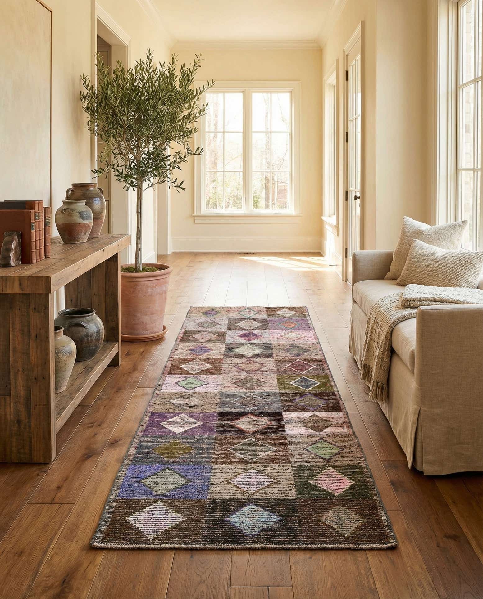4' 6 x 14' 5 Hand Knotted Moroccan Wool Runner Rug