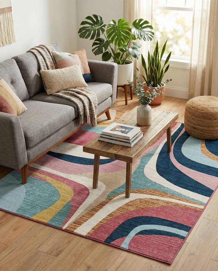 Detail image of 5' x 8' Easy-Clean Modern Indoor / Outdoor Rug