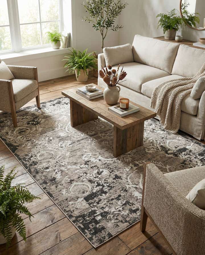 7' x 10' Easy-Clean Botanical Indoor / Outdoor Rug
