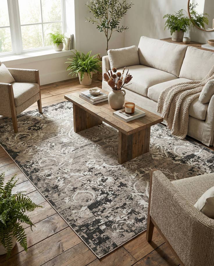 Detail image of 7' x 10' Easy-Clean Botanical Indoor / Outdoor Rug