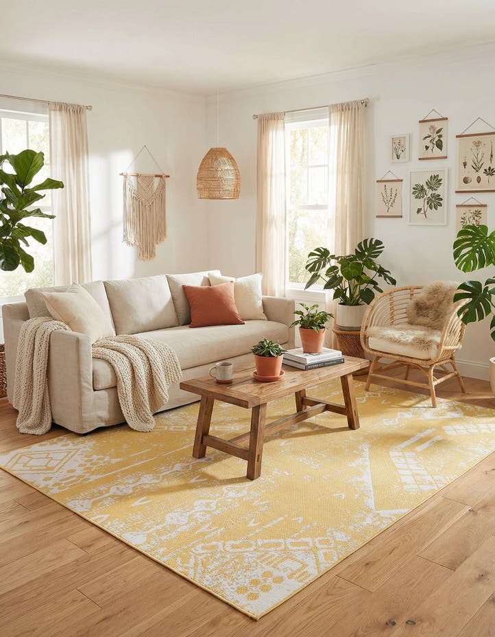 9' x 12' Easy-Clean Bohemian Indoor / Outdo...