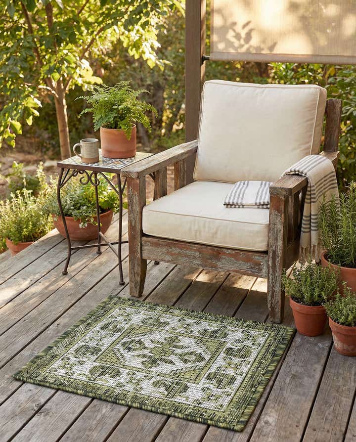 1' 4 x 1' 4 Easy-Clean Traditional Indoor / Outdoor Sample Rug