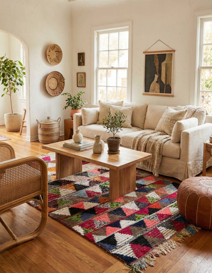 Detail image of 5' 3 x 7' 6  Hand Knotted Moroccan Wool Rug