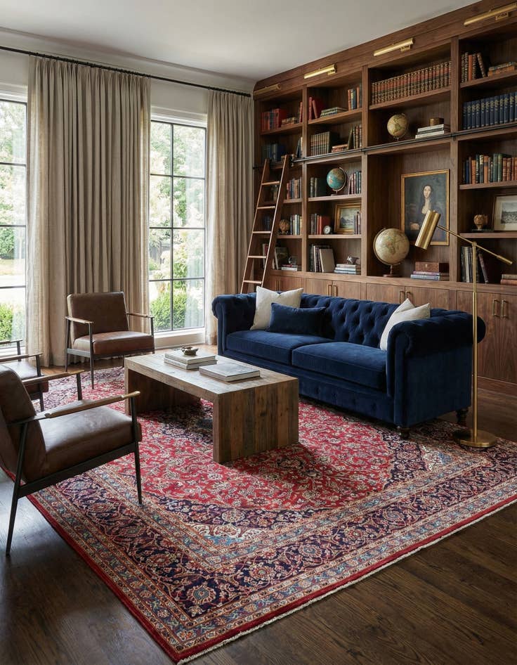 Detail image of 9' 9 x 12' 10  Hand Knotted Mashad Persian Wool Rug