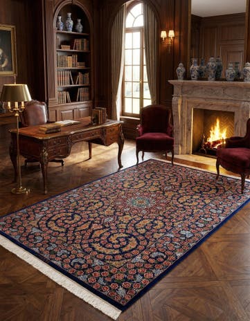 4' 4 x 6' 7 Ghom Silk Rug