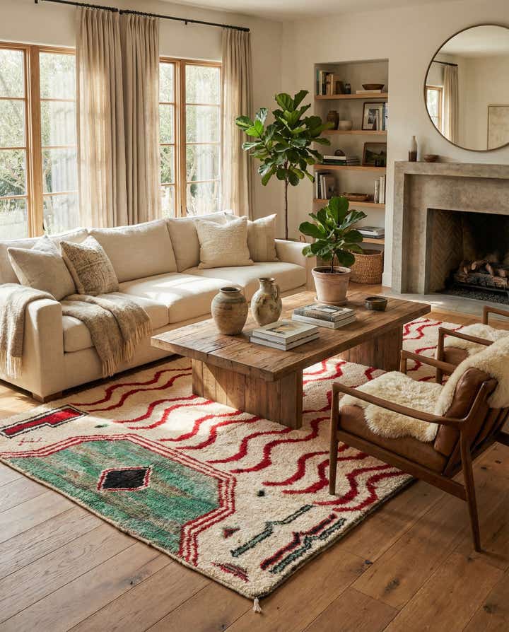 5' x 8' Hand Knotted Moroccan Wool Rug