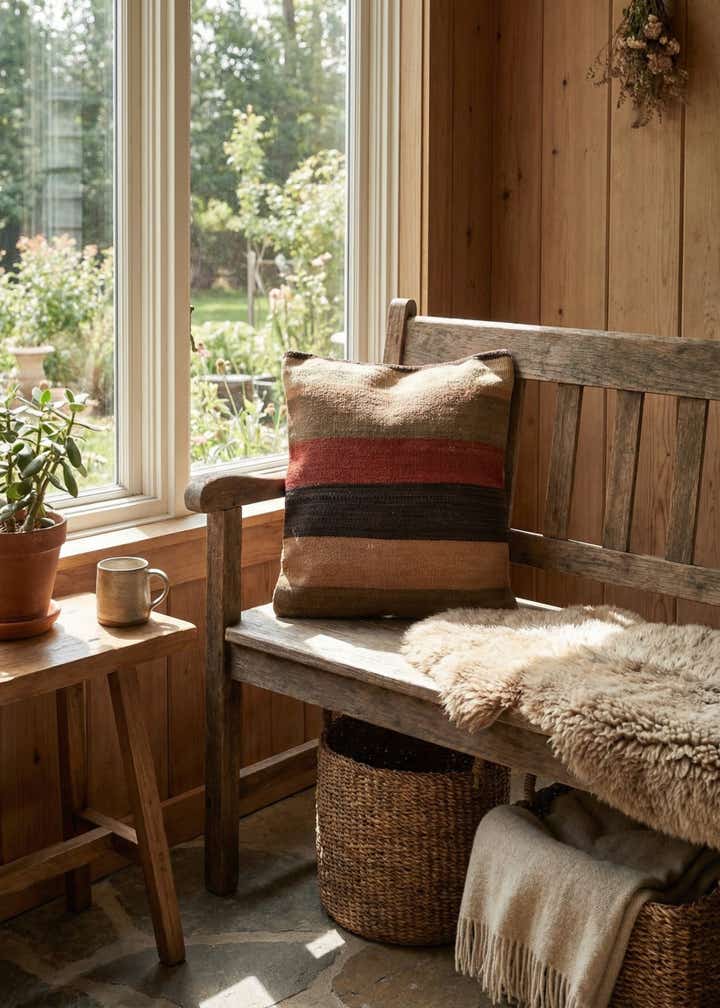 1' 4 x 1' 6 Hand Woven Pillow Wool Square Rug