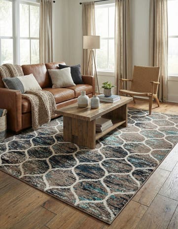 6' x 9' Lattice Frieze Rug