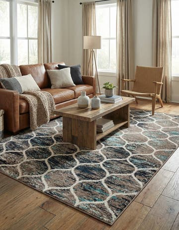 6' x 9' Lattice Frieze Rug