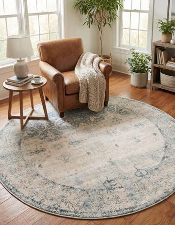 Gray Oxfordshire Round Rug