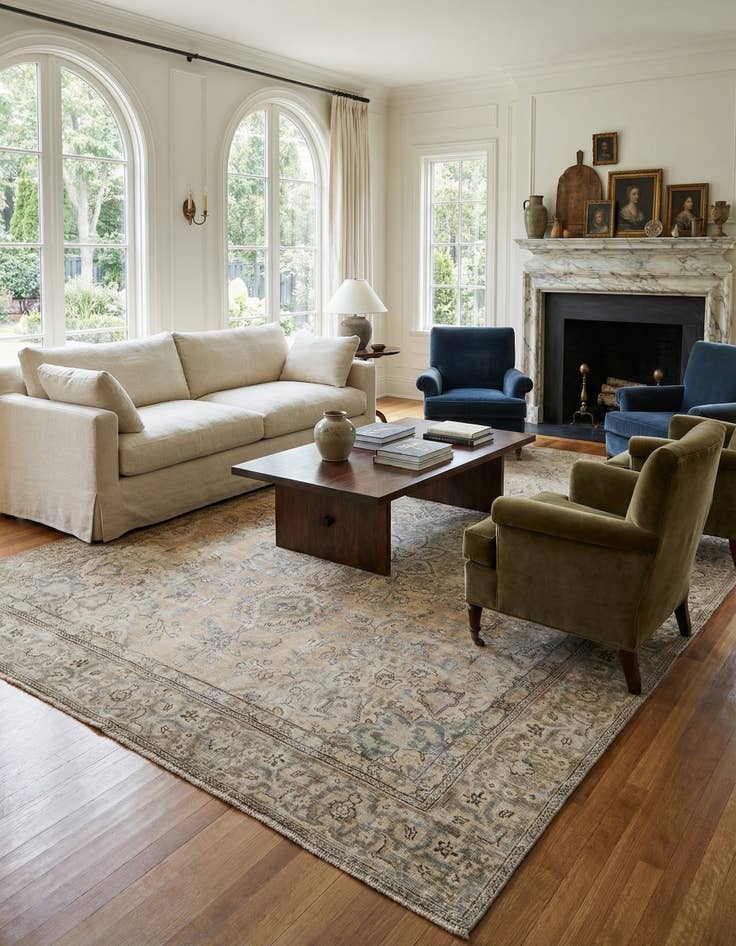 Detail image of 9' 3 x 11' 2  Hand Knotted Ultra Vintage Persian Wool Rug