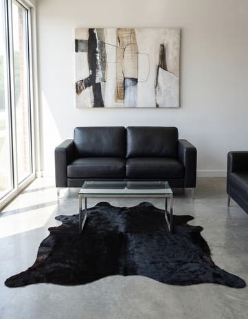 5' 4 x 5' 7 Cowhide Leather Square Rug