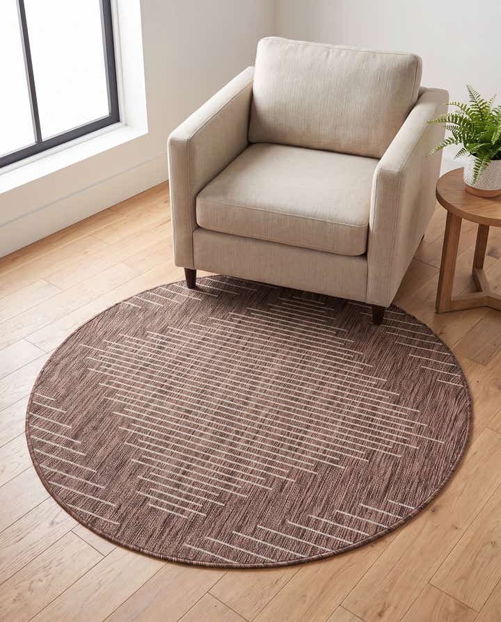 4' x 4' Easy-Clean Modern Indoor / Outdoor Round Rug