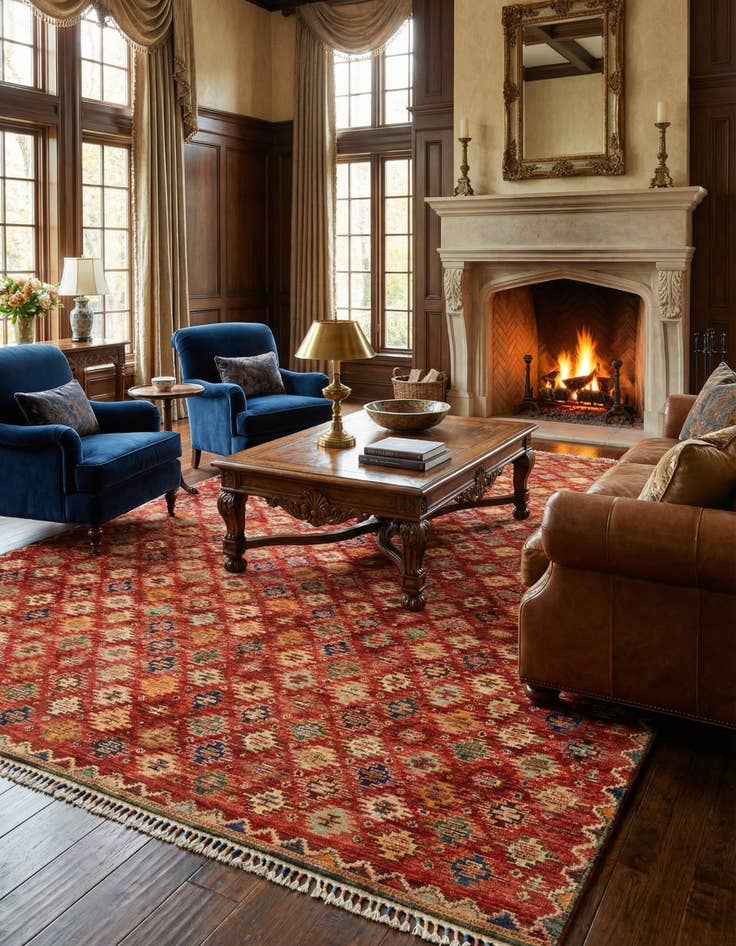 Detail image of 8' 3 x 13'  Hand Knotted Ariana Ziegler Rug