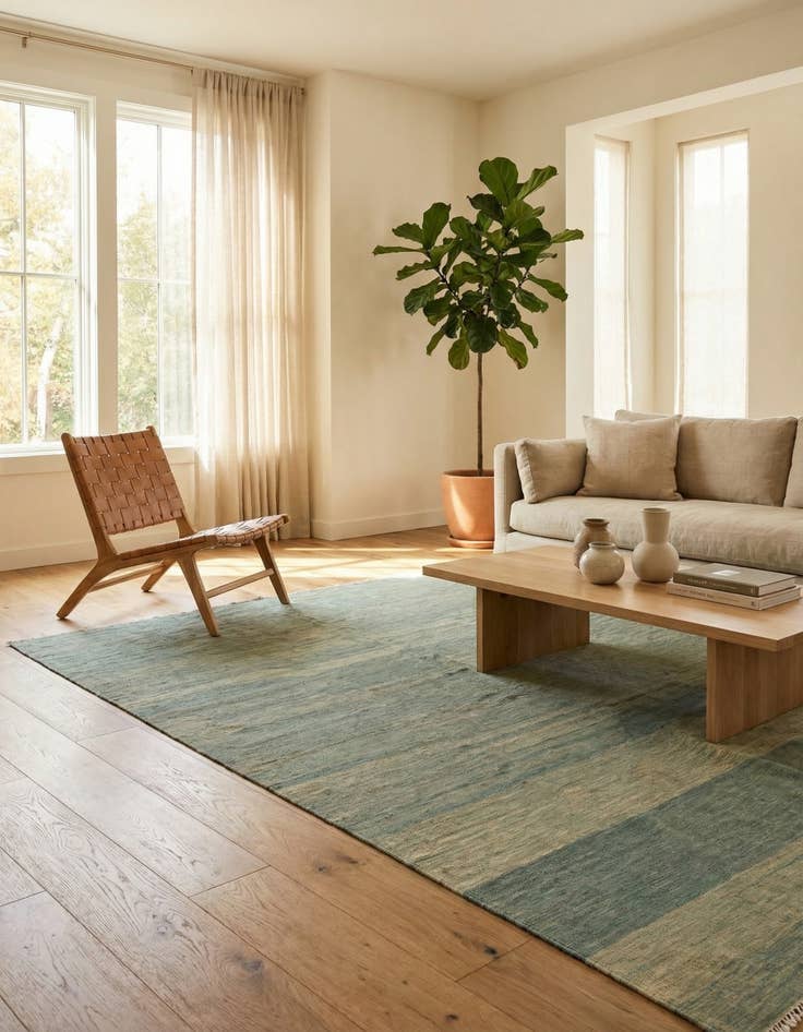 Detail image of 6' 4 x 9' 9  Hand Woven Kilim Modern Wool Rug