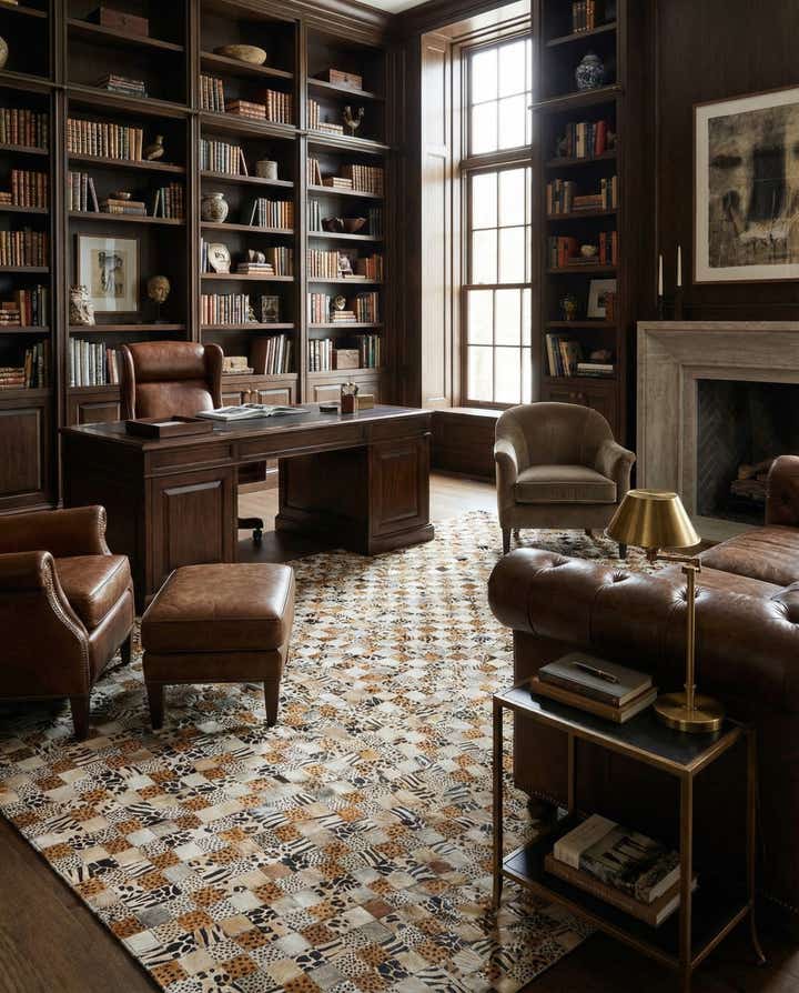 8' x 10' Cowhide Leather Rug