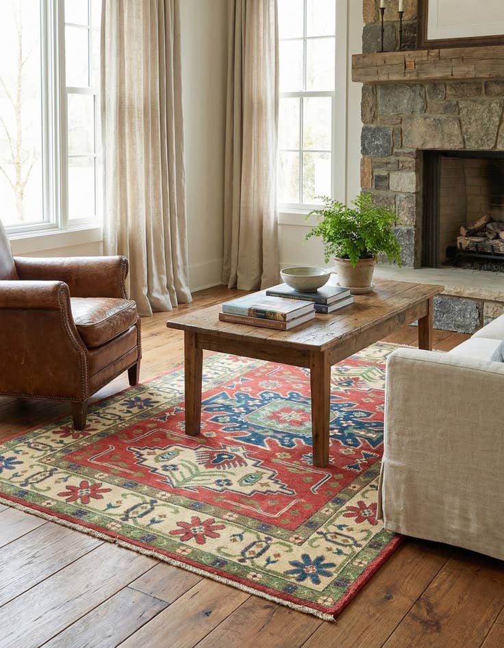 Detail image of  4' 3 x 6'  Hand Knotted Kazak Rug