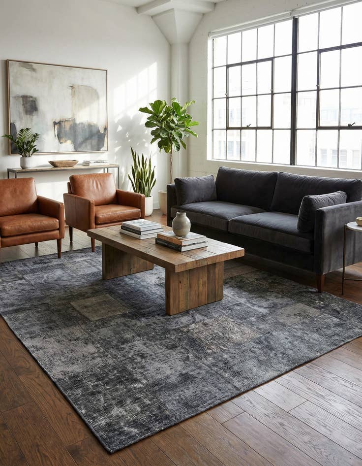 Detail image of 6' 9 x 8' 3  Hand Knotted Ultra Vintage Persian Wool Rug