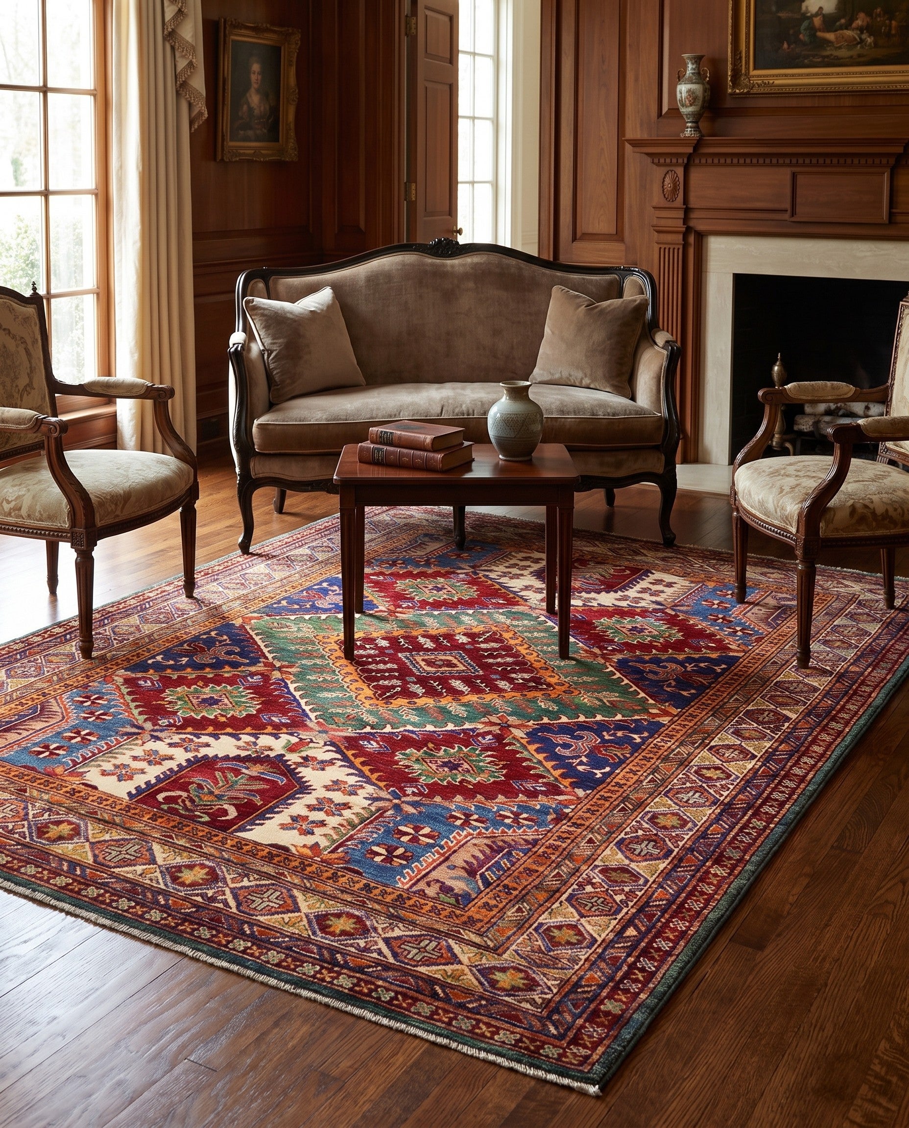 5' 2 x 6' 2 Hand Knotted Kazak Rug