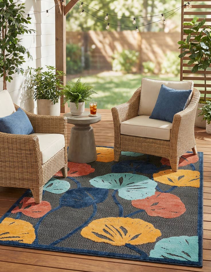 Detail image of 5' 3 x 8'  Washable Belize Indoor / Outdoor Rug