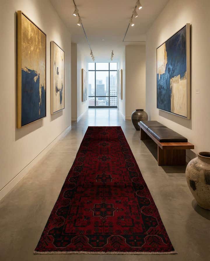 2' 6 x 9' 7 Hand Knotted Khal Mohammadi Wool Runner Rug