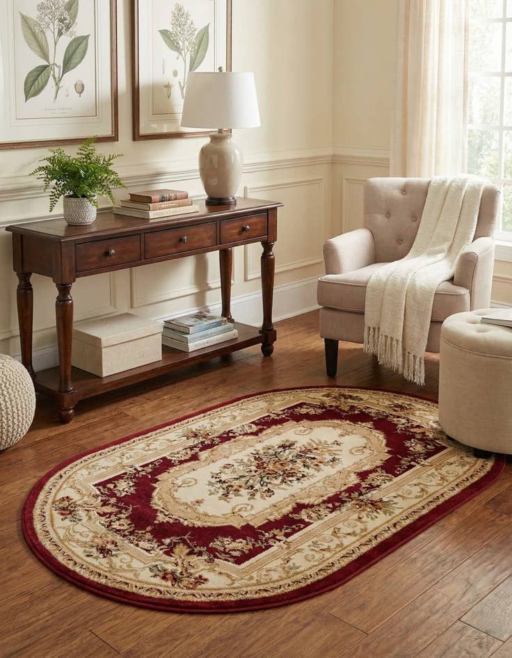 Detail image of 3' x 5' 3 Classic Aubusson Oval Rug