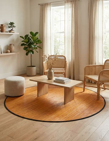 5' 3 x 5' 3 Bamboo Round Rug