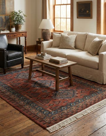 4' 4 x 6' 2 Hand Knotted Bokhara Oriental Wool Rug