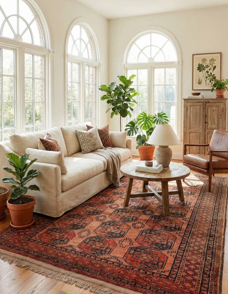 Detail image of 7' 8 x 11' 7  Hand Knotted Afghan Ersari Wool Rug