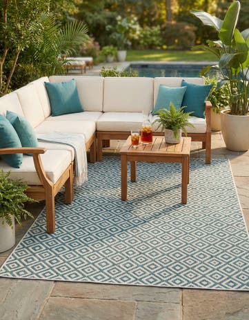 6' x 9' Easy-Clean Jill Zarin Costa Rica Indoor / Outdoor Rug