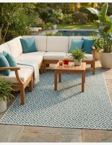 6' x 9' Easy-Clean Jill Zarin Costa Rica Indoor / Outdoor Rug