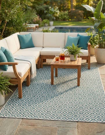 6' x 9' Easy-Clean Jill Zarin Costa Rica Indoor / Outdoor Rug