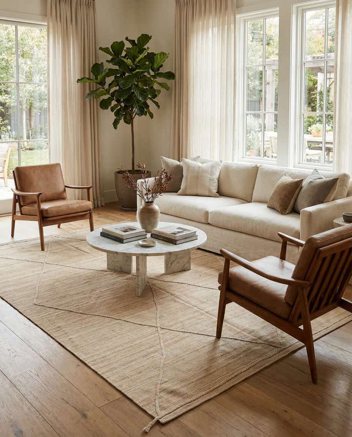 6' 4 x 9' 8 Hand Woven Kilim Modern Wool Rug