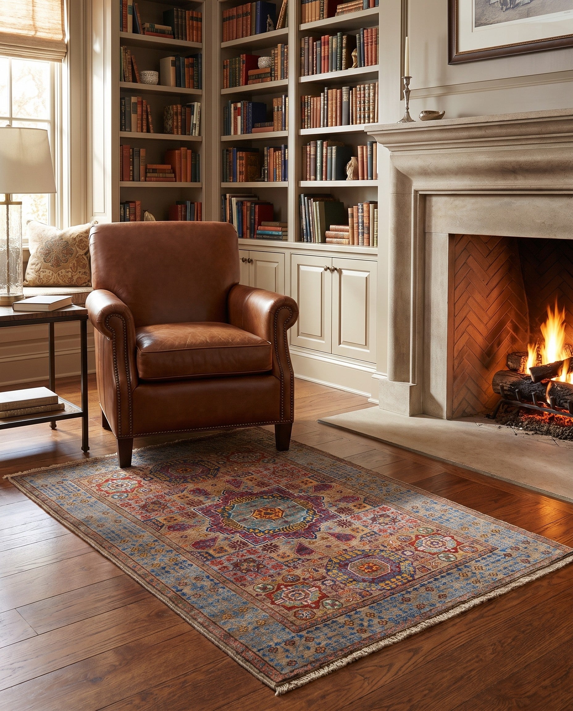 3' 5 x 5' Hand Knotted Mamluk Ziegler Rug