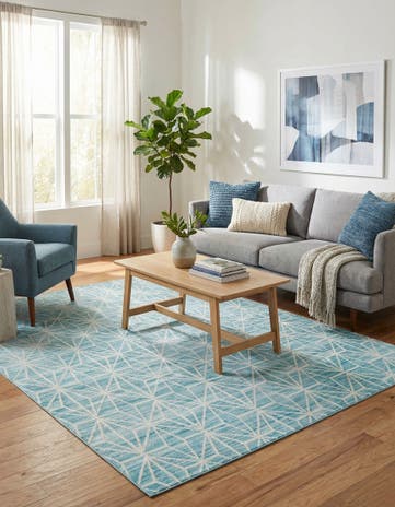 Jill Zarin Blue Uptown Fifth Avenue Square Rug