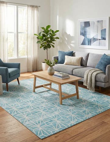Jill Zarin Blue Uptown Fifth Avenue Square Rug