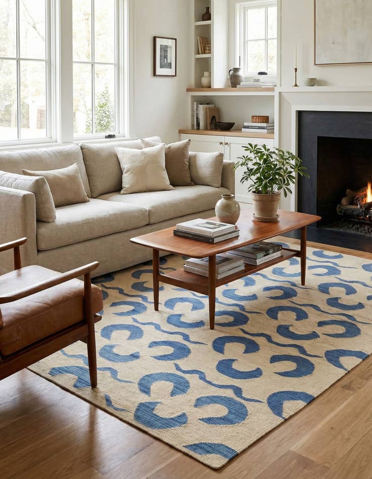 Detail image of 5' x 6' 5  Hand Woven Kilim Modern Wool Rug