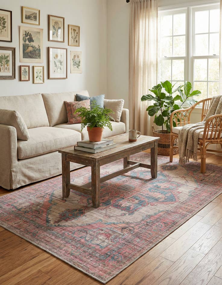 Detail image of 5' 3 x 8'  Washable Nostalgia Rug