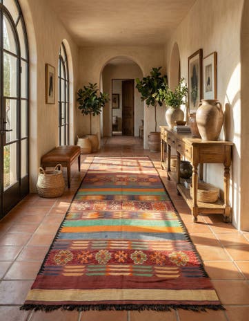 5' 9 x 13' Hand Knotted Moroccan Wool Runner Rug