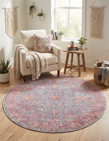 4' x 4' Washable Mangata Round Rug