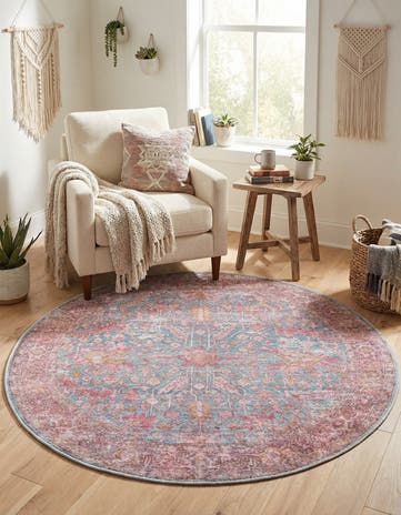 4' x 4' Washable Mangata Round Rug