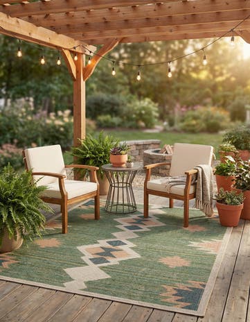 6' x 6' Easy-Clean Baja Indoor / Outdoor Square Rug