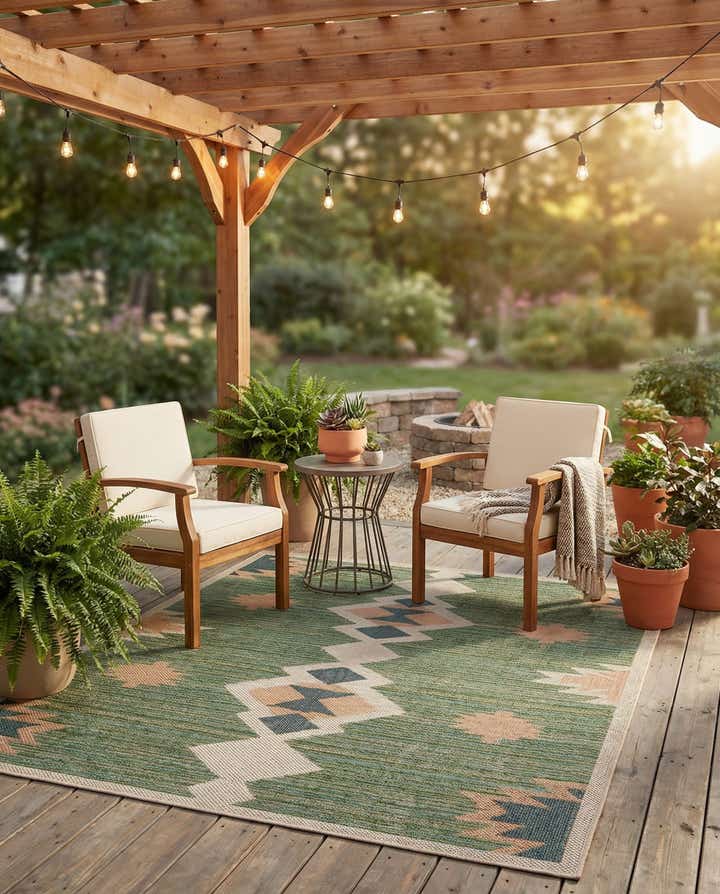 6' x 6' Easy-Clean Baja Indoor / Outdoor Square Rug