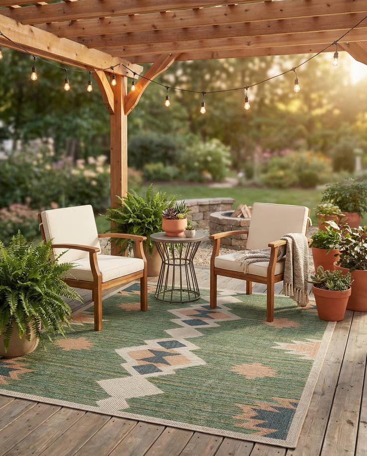 Detail image of 6' x 6' Easy-Clean Baja Indoor / Outdoor Square Rug