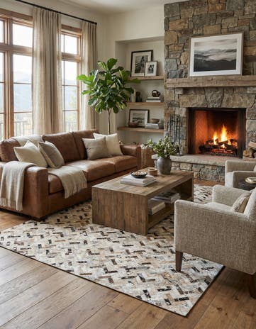 5' x 7' 7 Cowhide Stocks Rug
