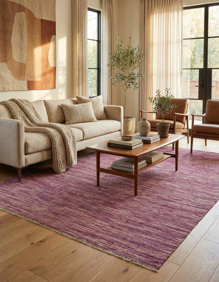 Detail image of 5' 6 x 8'  Hand Woven Kilim Modern Wool Rug