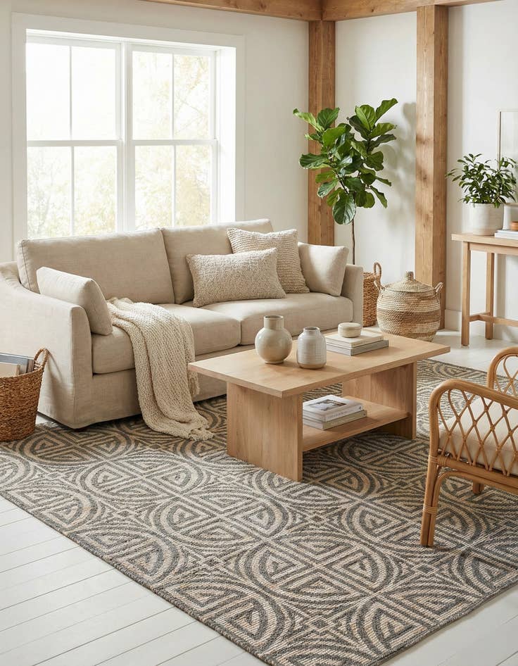 Detail image of 7' 10 x 10'  Hand Woven Chenille Jute Rug