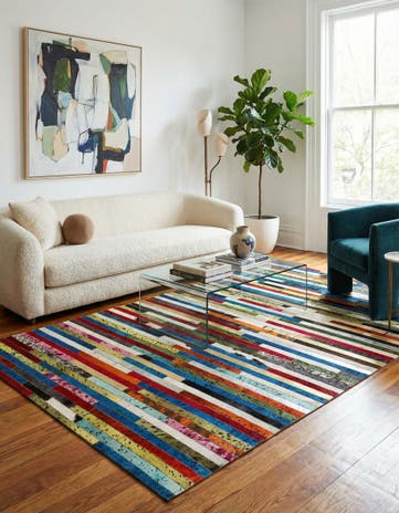 5' 1 x 8' 1 Cowhide - Patchwork Rug